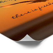 Freedom Bible Verse, vogelvlucht op zonsondergang Poster (Hoek)