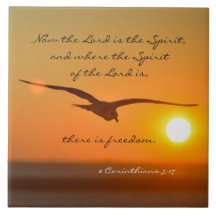 Freedom Bible Verse, vogelvlucht op zonsondergang