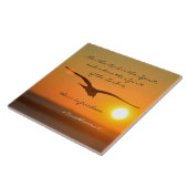 Freedom Bible Verse, vogelvlucht op zonsondergang Tegeltje (Zijkant)