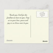 Freedom Bijbel Verse, Vogelvliegen op Sunset Custo Briefkaart (Achterkant)