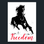 Freedom Black White Pop Art Running Horse Poster<br><div class="desc">Black White Pop Art met paardenSilhouette / Digital Animal / Horse Art - Horse Head-kunstwerk</div>