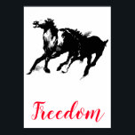 Freedom Black White Pop Art running Horses Poster<br><div class="desc">Black White Pop Art met paardenSilhouette / Digital Animal / Horse Art - Horse Head-kunstwerk</div>