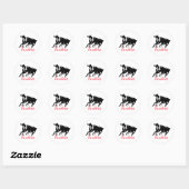 Freedom Black White Pop Art running Horses Ronde Sticker (Vel)