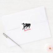 Freedom Black White Pop Art running Horses Ronde Sticker (Envelop)