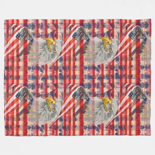 Freedom Blanket Eagle and Flag for Independence Fleece Deken (Voorkant (Horizontaal))