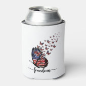 Freedom Butterflies | Patriottisch rood, wit, blau Blikjeskoeler (Blikje Voorkant)