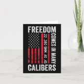 Freedom Comes In Many Calibers - Funny Pro Pistool Kaart (Voorkant)