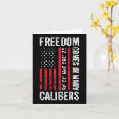 Freedom Comes In Many Calibers - Funny Pro Pistool Kaart (Gele Bloem)