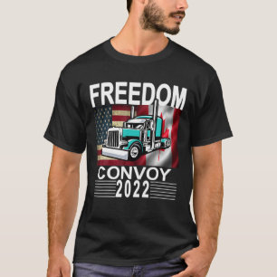 Freedom Convoy 2022 American Canadian Flag T-shirt