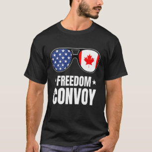 Freedom Convoy 2022 Glasses USA American Canada Fl T-shirt
