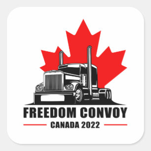 Freedom Convoy 2022 United Canadian Patriot Trucke Vierkante Sticker