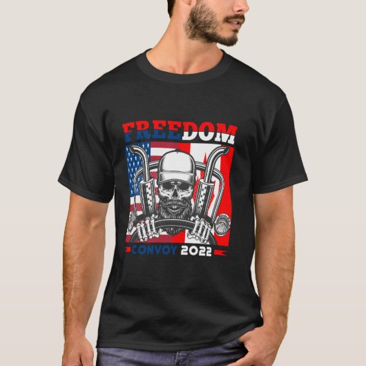 Freedom Convoy USA en Canada steunen onze trucker T-shirt (Voorkant)