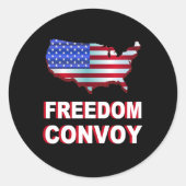 Freedom Convoy USA Flag Ronde Sticker (Voorkant)