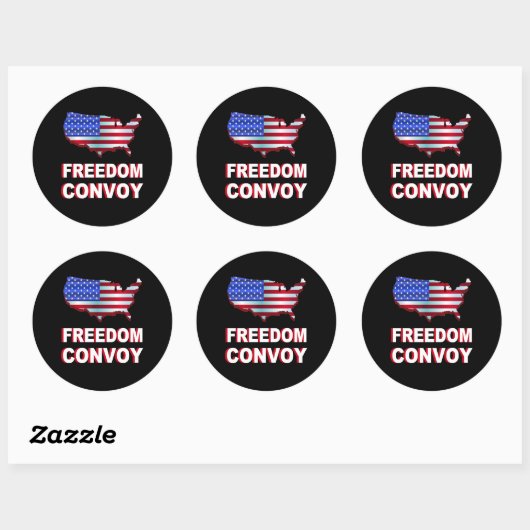 Freedom Convoy USA Flag Ronde Sticker (Vel)