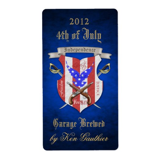 Freedom Crest 4 juli Blue Beer Label (Voorkant)