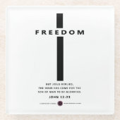 Freedom Cross Glazen Onderzetter (Voorkant)
