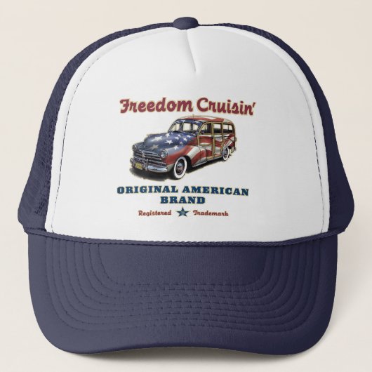 Freedom Cruisin Surfer Americana Trucker Hats Pet (Voorkant)