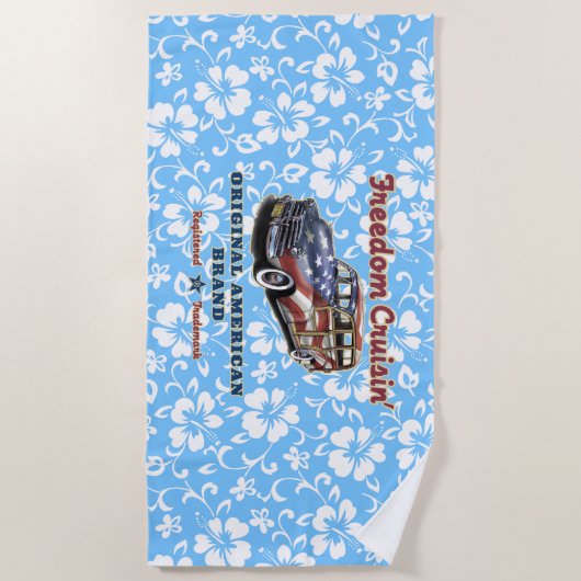 Freedom Crusin' Hawaiian Woody Hibiscus - Sky Blue Strandlaken (Voorkant)