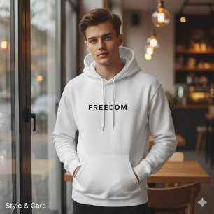 Freedom Custom Text Stijlvolle Casual Wear Trui Hoodie
