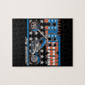 Freedom Cycle American Flag Paint Motorcycle Legpuzzel (Horizontaal)