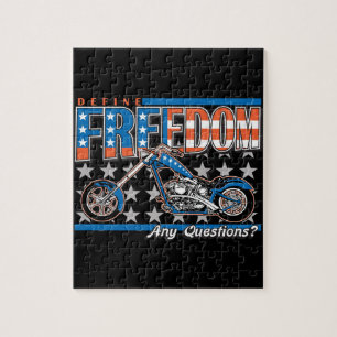 Freedom Cycle American Flag Paint Motorcycle Legpuzzel