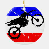 Freedom Dirt-Bike FLAIR Keramisch Ornament (Achterkant)