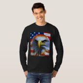 Freedom Eagle 4th Of July American Veteran T-shirt (Voorkant volledig)