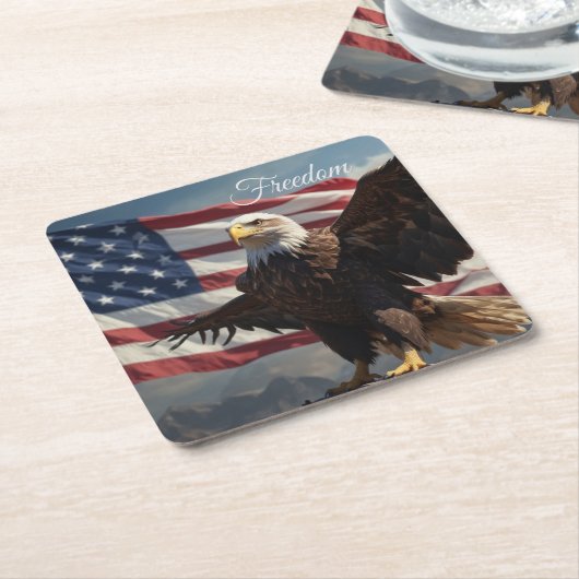 Freedom Eagle Kartonnen Onderzetters (Schuin)