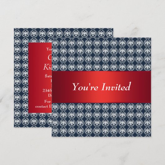 Freedom Eagle Patriottisch Rood Wit Blauw Kaart (Voorkant / Achterkant)