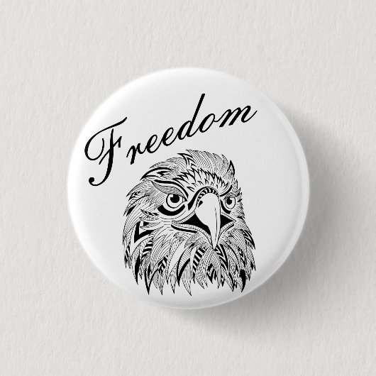 Freedom Eagle Ronde Button 3,2 Cm (Voorkant)