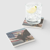 Freedom Eagle Stenen Onderzetter (Zijkant)