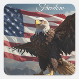 Freedom Eagle Vierkante Sticker