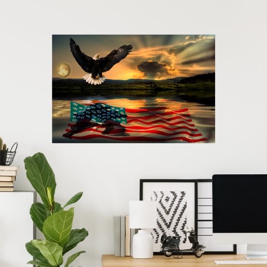 Freedom-Eagle-W-Flag-2010 Poster (Thuiskantoor)
