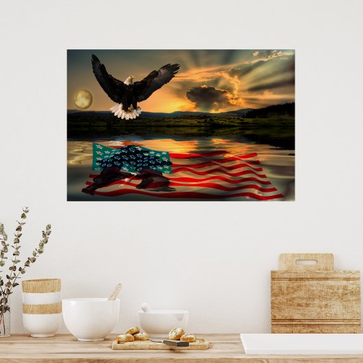 Freedom-Eagle-W-Flag-2010 Poster (Keuken)