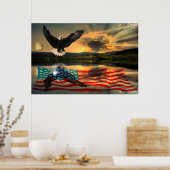 Freedom-Eagle-W-Flag-W-Star-burst-2010 Poster (Keuken)