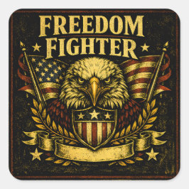 Freedom Fighter – American Defender Pride Vierkante Sticker