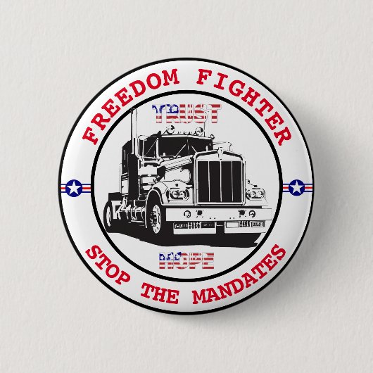 Freedom Fighter Semi Ronde Button 5,7 Cm (Voorkant)