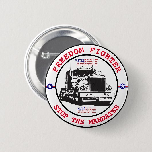 Freedom Fighter Semi Ronde Button 5,7 Cm (Voorkant /achterkant)