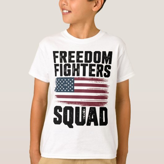 Freedom Fighters Squad 1776 Vlag Verenigde Staten  T-shirt (Voorkant)