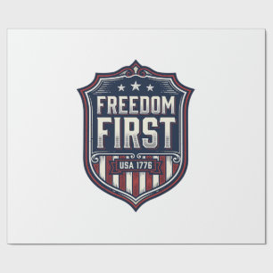 Freedom First USA 1776 Patriottisch Schild T-Shirt Cadeaupapier