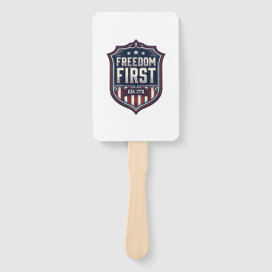 Freedom First USA 1776 Patriottisch Schild T-Shirt Handwaaier