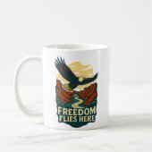 Freedom Flies Here Retro Eagle Artwork Koffiemok (Links)