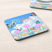 Freedom Floral Butterfly Design Bier Onderzetter (Linkerzijde)