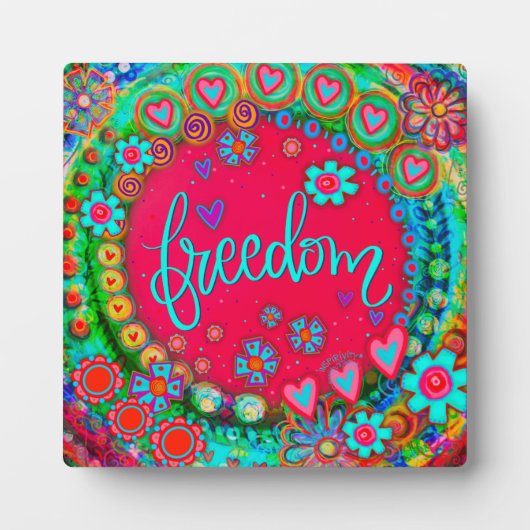 Freedom  Floral Whimsical Inspiration Easel Fotoplaat (Voorkant)