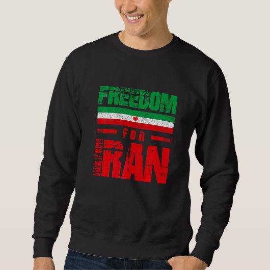 Freedom For Iran Free Iran Flag Heart Iran Azadi P Trui (Voorkant)