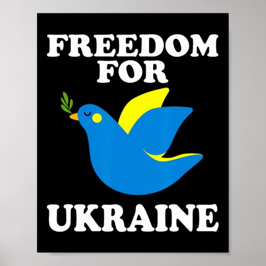 Freedom For Ukraine Support Ukrainian  Poster (Voorkant)