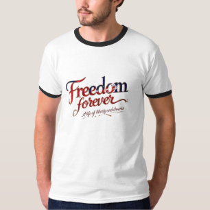 Freedom Forever – Minimalistisch Ringer T-shirt