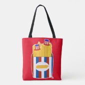 Freedom Fry Grappig Epic Amerikaanse Side Cartoon Tote Bag (Achterkant)