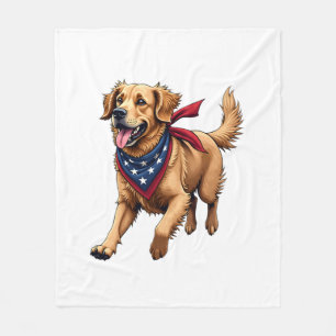 Freedom Golden Retriever Vintage Graveer Shirt 4 Fleece Deken