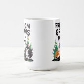 Freedom Grows Wild – Scary Corgi Gardening Cartoon Koffiemok (Center)